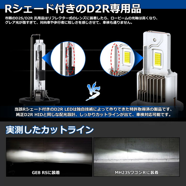楽天市場】OPPLIGHT D2R LED ヘッドライト Rシェード(遮光板)設計 新 