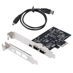 Windows 10�pPCIe Firewire�J�[�h�AIEEE 1394 PCI Express�A�_�v�^�R���g���[��3�|�[�g�i2 x 6�s�������1 x 4�s���j�A���^�u���P�b�g�ƃP�[�u���������Windows 10�̏ꍇ�A1394a�P�[�u���t��Windows 7/8 / Mac OS�p1