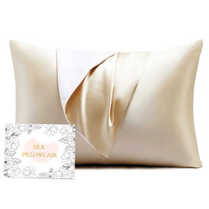 HOdo Home シルク枕カバー 22匁 まくらかばー 片面シルク枕カバー 43×63cm 封筒式枕カバー シルクピローケース 洗える 寝癖軽減 抗菌防臭 美髪・美肌 敏感肌に優しい 四季適応 クリスマス 新年ギ
