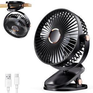 iNeibo ����@ �N���b�v ���^ USB��@ �y4000mAh��e�ʃo�b�e���[�����z USB�t�@�� 20dB�É� USB-C�[�d�� �R�[�h���X ������ 20���ԘA���g�p ����4�i�K���� ���Y�����t�� �㉺���E360�x�p�x���� 