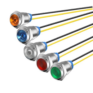 Kiligen 5�� 110V-220VAC 10mm LED �h���C���W�P�[�^���C�g �p�C���b�g���C�g�V�O�i�� �C���W�P�[�^�i5 �F�C��/��/��/��/���j