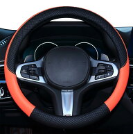 HUACHENG ハンドルカバー 車用 軽自動車 sサイズ ステアリングカバー 本革 汎用 おしゃれ 通気性がよい …