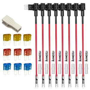 KILIGEN 8��12V 24V Micro 2 ��H�q���[�Y�^�b�v �L�b�g�A���C���[�n�[�l�X�t�������ԃt���b�g�^�C�v�u���[�h�q���[�Y�z���_�[�A9�� Micro 2 �u���[�h�q���[�Y(5A/10A/15A�e3) +1�q���[�Y�v���[