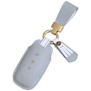 【smasol】新型 エクストレイル T33系 キーカバー 本革 日産 サクラ スマートキーケース 日産 アリア キックス e-power 2024年 最新 キーケース (本革レディース / 3ボタンB くすみグレー)