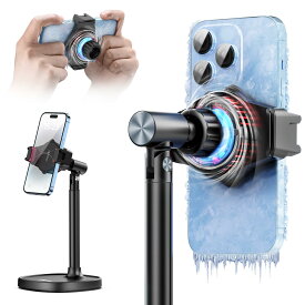 Ulanzi スマホ スタンド 卓上 携帯スタンド スマホ冷却ファン付き 急速冷却 スマホクーラー スマホホルダー 360°回転可能 高さ調整可能 横置き 縦置き 携帯ホルダー スマホスタンド Type-Cケーブル付き iphone Android対応 ゲーム/ライブ/写真撮影/動画視聴/テレワーク
