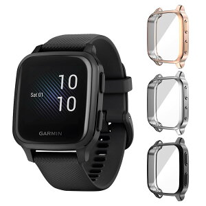 Seltureone �y3�Z�b�g�zGarmin Venu Sq/Venu Sq 2/ Venu Sq music/Venu Sq 2 music�p�ی�P�[�X �[�d�\�� TPU�f�� �ی�J�o�[ �_�炩���t���[�J�o�[ �������� �E���ȒP �ϏՌ��� �_��i�u���b�N+�V���o�[+