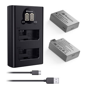 Powerextra Canon LP-E5 互換バッテリー 2個+USB充電器セット 1900mAh大容量 対応機種 Canon EOS Rebel XS Rebel T1i Rebel XSi 1000D 500D 450D Kiss X3 Kiss X2 Kiss F カメラ バッテリ