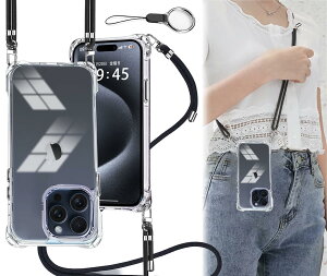 OJBSEN iPhone 15 Pro �p �P�[�X �A�C�t�H��15�v���P�[�X�y�X�g���b�v2���t���z���߉\�� �V�����_�[ ������ ��|�� �R�t�� �΂߂��� �X�}�z�P�[�X ��phone15pro ���^ ���� PC + �y�� �V���R�� TPU �o��