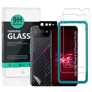 IBYWIND �K���X�t�B���� Asus Rog Phone 6 5G/Phone 6 Pro 5G�i6.78�C���`�j�p�X�N���[���v���e�N�^�[ �����K���X2�� �J���������Y�v���e�N�^�[1�� �����ăJ�[�{���t�@�C�o�[�t�B����1�� [�w��ǂݎ�� 