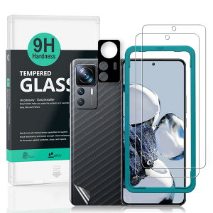 IBYWIND �K���X�t�B���� Xiaomi 12T Pro 5G�i6.67�C���`�j�p�X�N���[���v���e�N�^�[ �����K���X2�� �J���������Y�v���e�N�^�[1�� �����ăJ�[�{���t�@�C�o�[�t�B����1�� [�w��ǂݎ�� ���t���ȒP]