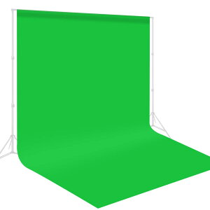 FotoFoto グリーンバック 布 3m x 6m グリーンスクリーン 大型 撮影 背景 無反射面と反射面があり 背景布 緑 クロマキー 布 ポリエステル zoom バーチャル背景 アイロン掛け可 袋縫設計 撮影用 バ