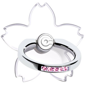 桜 透明 スマホリング サクラ ホールドリング スタンド 車載ホルダー iPhone/Android各種他対応 薄型 落下防止リング 360回転【2個入り】 (ピンク)