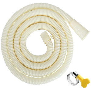 洗濯機排水ホース 洗濯機用ホース 延長ホース PVC ホースクランプ付き ワンタッチ接続 洗濯機専用 抜け防止 取付簡単 ホール直径32-42mm (1m)