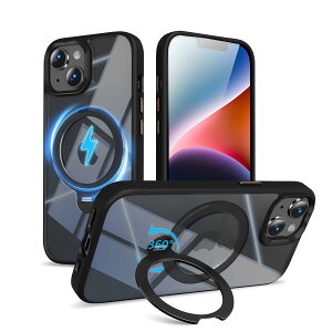 �y��_360�x��]�X�^���h�zKWATUNG iphone 14 �p �P�[�X MagSafe�Ή� ���C�����X�[�d�Ή� ��phone13�p �P�[�X magsafe �Ή� �����O �}�O�l�b�g���� �A�C�z��13�p�P�[�X �ϏՌ� �ČRMIL�K�i �A�C�t�H��14�p 