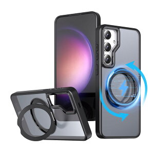 KWATUNG Galaxy S25 用 ケース Galaxy S24 用 ケース magsafe対応 ワイヤレス充電 耐衝撃 ギャラクシー s25 ケース 360°回転スタンド 縦横両対応 ギャラクシー s24 ケース マグネット搭載 SC-51E SCG25 用ケー