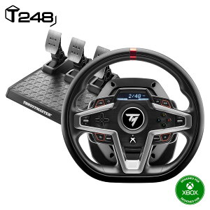 Thrustmaster �X���X�g�}�X�^�[ �n���R�� T248 XBOX version Xbox Series X|S/PC�Ή� 3.1 Nm Hybrid Drive�t�H�[�X�t�B�[�h�o�b�N �}�O�l�e�B�b�N�p�h���V�t�^�[ �C���^���N�e�B�u LCD �f�B�X�v���C �h���C�r���O