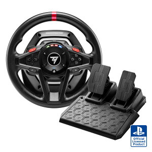 Thrustmaster �X���X�g�}�X�^�[ �n���R�� T128 PS5 PS4 PC �n���h���R���g���[���[ ���[�V���O�Q�[�� �t�H�[�X�t�B�[�h�o�b�N�V�X�e�� ���C�y�_���Z�b�g �������K�i �u���b�N