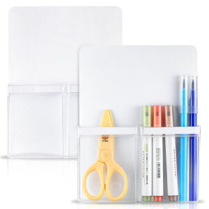 MoKo マグネットポケット 2個セット 磁石ポケット 小物入れ オフィス整理用品 ウォールポケット PVC + ゴムマグネット 筆記具/文具/小物収納 ペンホルダー ホワイトボード/冷蔵庫の側面/電子レ