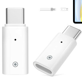Apple USB-C - Apple Pencilアダプタ iPad 第10世代対応 2個セット （Bluetoothペアリング不可） TiMOVO ライトニング To USB-C変換アダプタ アップルペンシル第1世代専用 ライトニングメスからType-Cオスに変換用アダプター Apple Pencil第1世代充電 アダプタ White