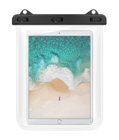 iPad 防水ケース ATiC タブレット 防水カバー 12インチ以下タブレット用 Fire HD 10 iPad Pro 11 iPad Pro 10.5 2017、iPad Air 4 2020、Surface Go 2 10.5 2020、Surfaceなど 透明 防水ケース 首掛け式 プール 水泳 砂浜 海水浴 マリンスポーツ