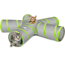 Pawaboo キャットトンネル 猫用 5道 折りたたみ式 スパイラル キャットトンネル ペットのおもちゃ 水洗え ネコのみつまたトンネル 猫 トンネル ねこトンネル 配送無料 ペットのおもちゃ 玩具 ペット用品 遊具 ペットグッズ