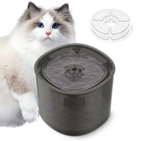 ペット用自動給水器 猫 Pawaboo 水飲み器 循環型 活性炭フィルター付き ろ過 USB式 1.8L 大容量 猫 中小型犬 静音 フィルター2枚付き こぼれ防止 省エネ お留守番対応 お手入れ簡単 停電対策 ブラック