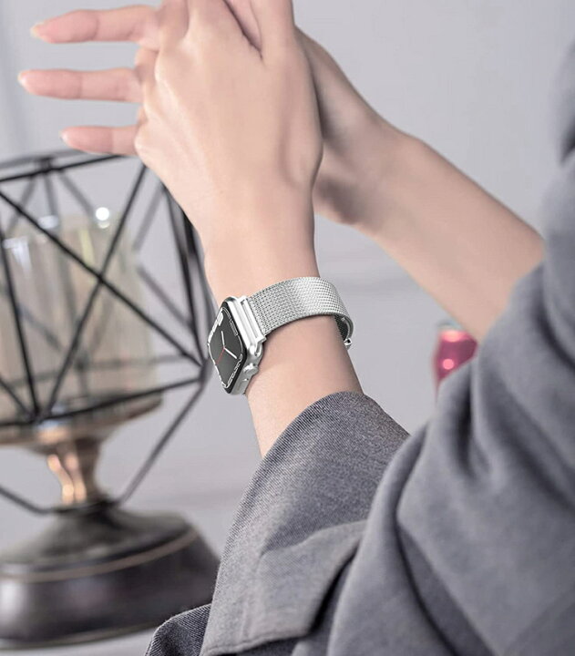 アップルウォッチ バンド ベルト ステンレス ATiC Apple Watch バンド ベルト series 41mm SE アップルウォッチ7 アップルウォッチse 6/5/4/3/2/1 40mm 38mm Apple Watch バンド アップルウォッチバンド AppleWatch バンド Apple Watchバンド ベルト ... Apple Watch ミラネーゼループバンド シルバー 38mm対応
