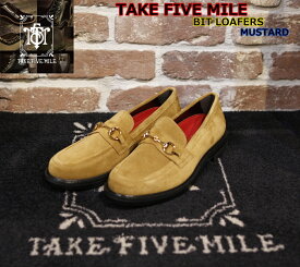 TAKE FIVE MILE BIT LOAFERS MUSTARD テイクファイブマイル ブーツ ローファーブーツ スエード 本革 エンボス ワークブーツ モックトゥ シューズ グッドイヤーウェルト ビンテージ