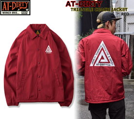 ☆スーパーセールP最大46倍+当店特設セール会場！！☆AT-DIRTY TRIANGLE COACH JACKET RED アットダーティー コーチ コーチジャケット 60/40クロス キャンプ ビンテージ クラッシック カジュアル ストリート アメカジ バイカー