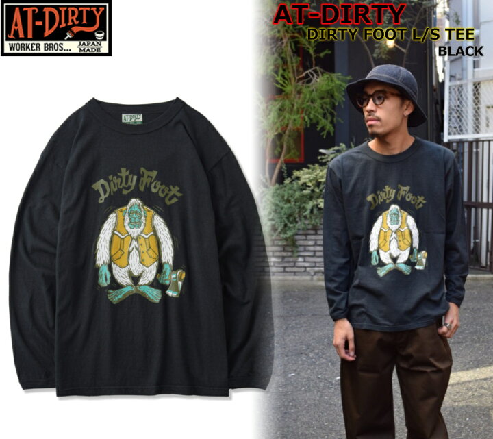 楽天市場】AT-DIRTY DIRTY FOOT L/S TEE BLACK アットダーティ ロング 