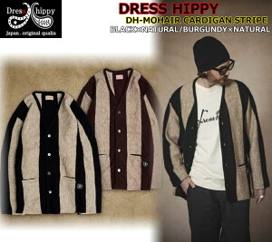 DRESS HIPPY DH-MOHAIR CARDIGAN STRIPE �h���X�q�b�s�[ �X�g���C�v �O�����W �j�b�g �J�[�f�B�K�� ���w�A�j�b�g ���B���e�[�W �N���V�J�� ���[�f�B�[ �r���e�[�W �J�W���A�� �A���J�W