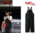 AT-DIRTY FIREMAN ALLS BLACK アットダーティー オーバーオール デッキパンツ ビンテージ クラッシック カジュアル メ…