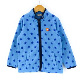 【全品50%OFFクーポン 5/27 10:59 まで】ミキハウス 星柄 フリース ジップジャケット プッチくん キッズ 男の子用 110サイズ 青 MIKI HOUSE 【中古】