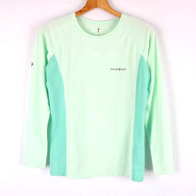 【4/20 10:59まで 39%OFFクーポン】モンベル クールロングスリーブT 長袖 Tシャツ メッシュ アウトドア スポーツウエア トップス レディース Mサイズ グリーン mont-bell 【中古】