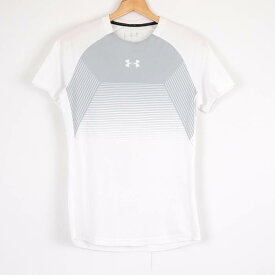 【4/20 11:00から 50%OFFクーポン】アンダーアーマー Tシャツ 半袖 クルーネック インナーウエア トレーニング スポーツウエア メンズ SMサイズ ホワイト UNDER ARMOUR 【中古】