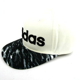 アディダス キャップ ロゴ スナップバック スポーツ ブランド 帽子 メンズ 57-60cmサイズ ホワイト adidas 【中古】