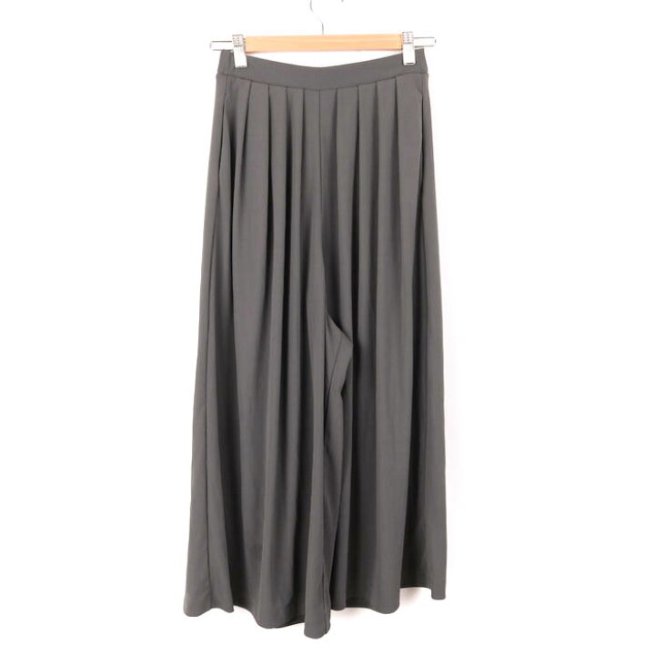 美品】UNIQLO ガウチョパンツワイドパンツモカベージュグレーS  