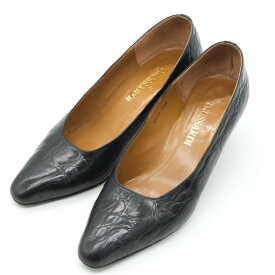 トラサルディ パンプス ブランド 靴 シューズ 日本製 黒 レディース 23.5cmサイズ ブラック TRUSSARDI 【中古】