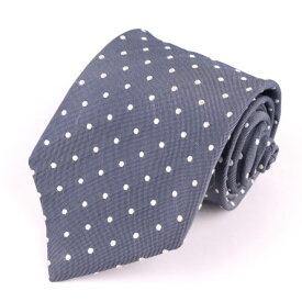 レコパン ブランドネクタイ ドット柄 シルク メンズ グレー Les Copains 【中古】