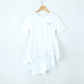 ザラ 半袖Tシャツ トップス カットソー アシンメトリー フレア レディース Sサイズ ホワイト ZARA 【中古】