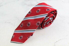 バンダイ ブランド ネクタイ ワンピース ストライプ柄 キャラクター柄 シルク PO メンズ レッド BANDAI 【中古】