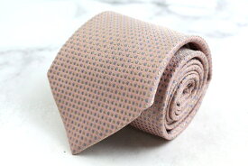 レコパン ブランド ネクタイ ドット 格子柄 シルク イタリア製 PO メンズ ピンク Les Copains 【中古】