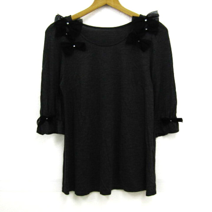 ストロベリーフィールズ トップス ストロベリーフィールズ ブラウス トップス カットソー STRAWBERRY-FIELDS（ストロベリーフィールズ  ）の「バックサテンジョー 「STRAWBERRY-FIELDS」 長袖カットソー - ベージュ レディース strawberryfields カットソー　トップス　レディース