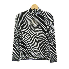 【全品39％OFFクーポン配布中】伊太利屋 長袖Tシャツ トップス ハイネック カットソー レディース 11サイズ 黒×白 ITALIYA 【中古】