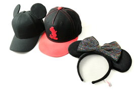 東京ディズニーリゾート他 キャップ カチューシャ 3点セット ミッキー ミニー グッズ まとめて レディース Disney 【中古】