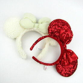 東京ディズニーリゾート ミニー カチューシャ 2点セット スパンコール ボア グッズ まとめて レディース Disney 【中古】