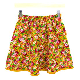 ケンゾーアンファン スカート ボトムス フレア スウェット 花柄 未使用品 キッズ 女の子用 Sサイズ オレンジ×赤×緑 KENZO ENFANT 【中古】