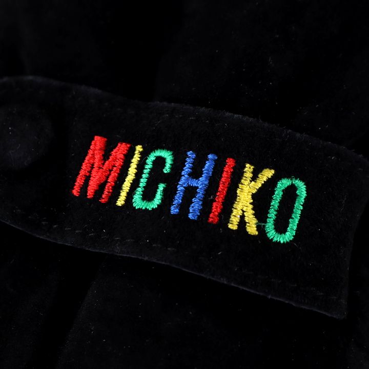 注目のブランド ミチコロンドン 手袋 レザー MICHIKO ブラック LONDON グローブ ブランド ロゴ刺繍 レディース レディース手袋 
