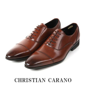 在庫限り 日本製 本革 内羽根 ストレートチップ 3E メンズ ビジネスシューズ 撥水 手染めカラー 紳士靴 Christian Carano - クリスチャンカラノ TK-847