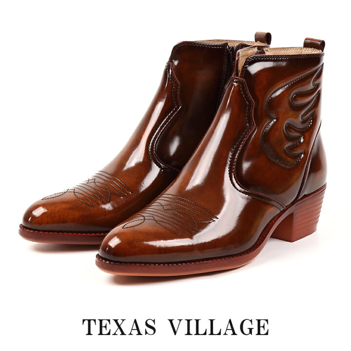 楽天市場】TEXAS VILLAGE メーカー直営 日本製 本革 ウエスタンブーツ 